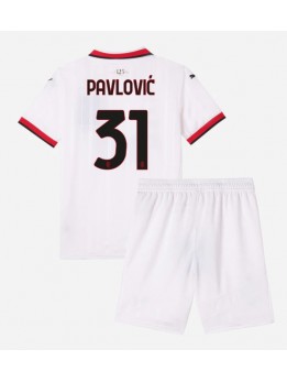 AC Milan Strahinja Pavlovic #31 Auswärts Trikotsatz für Kinder 2024-25 Kurzarm (+ Kurze Hosen)